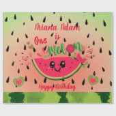 スイカガールの最初の誕生日でスイカ ラッピングペーパー (フラット)