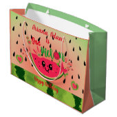 スイカガールの最初の誕生日でスイカ ラージペーパーバッグ (裏面アングル)