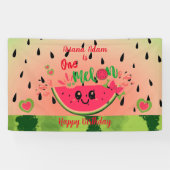 スイカガールの最初の誕生日でスイカ 横断幕 (横)