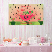 スイカガールの最初の誕生日でスイカ 横断幕