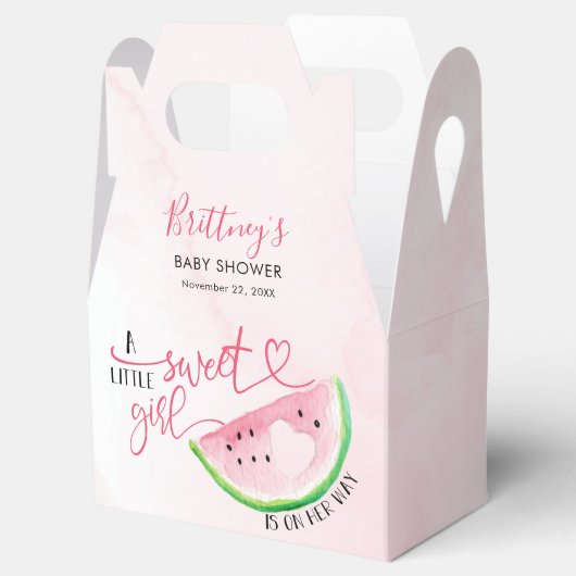 スイカガールピンクの赤ちゃんシャワー フェイバーボックス (オープン)