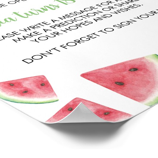 スイカガール誕生日タイムカプセルサイン ポスター (角)