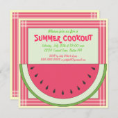スイカクックアウトピクニック招待状 招待状 (正面/裏面)