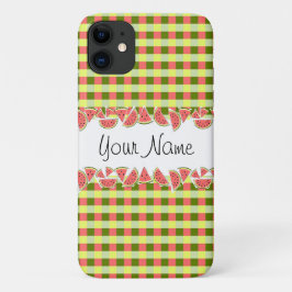 スイカクラシックチェック名iPhoneケース iPhone 11 ケース