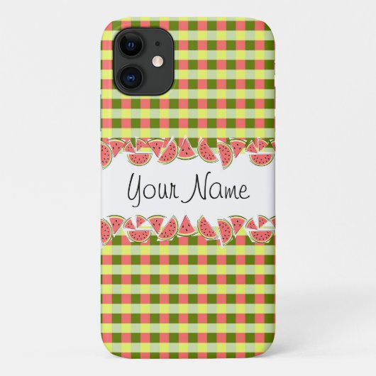 スイカクラシックチェック名iPhoneケース Case-Mate iPhoneケース (裏面)