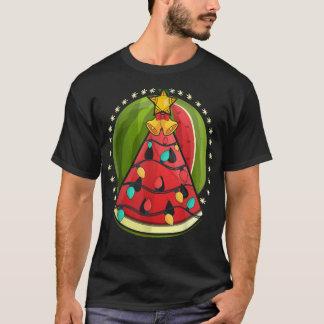 スイカクリスマスライトハワイアンサマークリスマスI Tシャツ