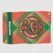 スイカクレストオーバータータンチェックゴルフタオル ゴルフタオル (横)