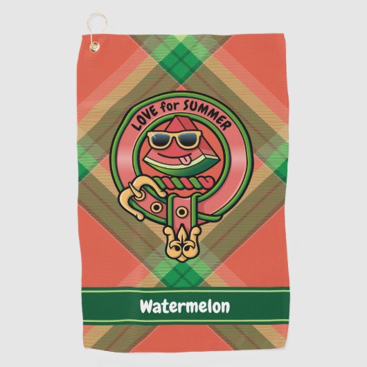 スイカクレストオーバータータンチェックゴルフタオル ゴルフタオル (正面)