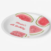 スイカクール子供の誕生日 ペーパープレート (アングル)