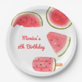 スイカクール子供の誕生日 ペーパープレート (正面)