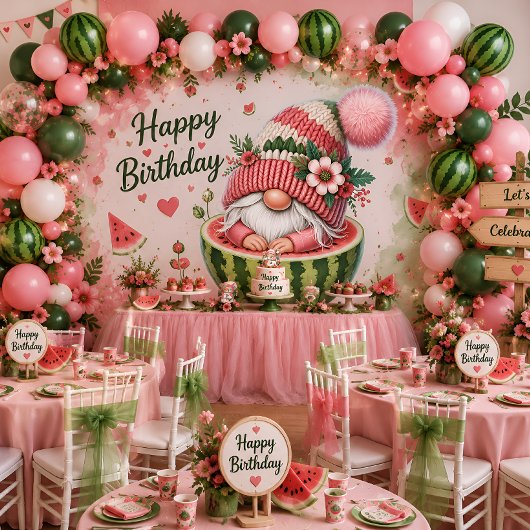 スイカグノーム2歳の誕生日 招待状