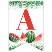 スイカグリーングリッターカスタム3フォト誕生日 バンティングフラッグ (第3の旗)