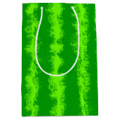 スイカグリーンサマーフルーツリンドパターン ミディアムペーパーバッグ (正面)