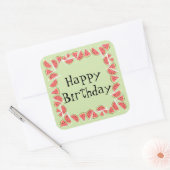 スイカグリーンピーススクエアハッピーバースデー スクエアシール (封筒)