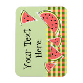 スイカグリーンピースチェック文字 マグネット (縦)