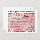 スイカグレープマルティーニレシピはがき ポストカード (正面/裏面)