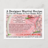 スイカグレープマルティーニレシピはがき ポストカード (正面)