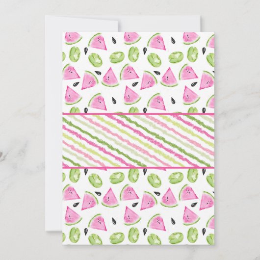 スイカサマーサンおもしろい任意の年齢誕生日招待状 招待状 (裏面)