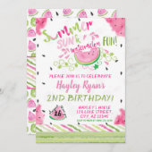 スイカサマーサンおもしろい任意の年齢誕生日招待状 招待状 (正面/裏面)