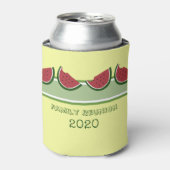 スイカサマーファミリー懇親会おもしろいイエロー 缶クーラー (缶正面)