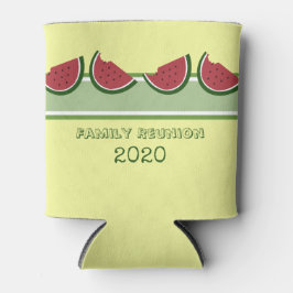 スイカサマーファミリー懇親会おもしろいイエロー 缶クーラー