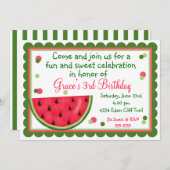 スイカサマー誕生日招待状 招待状 (正面/裏面)