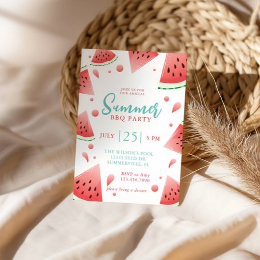 スイカサマーBBQバックヤードパーティー 招待状