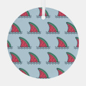 スイカサメ:波パターンデザイン。 ガラスオーナメント (裏面)