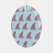 スイカサメ:波パターンデザイン。 ガラスオーナメント (正面左)