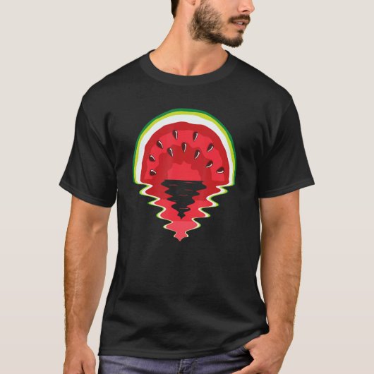 スイカサンセットサンライズ反射サンドサーフス Tシャツ (正面)