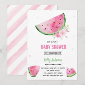 スイカシャワー誕生日招待状 招待状 (正面/裏面)
