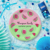 スイカスイカカラーファミリーサマーピクニック ペーパープレート (パーティー)