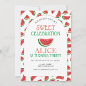 スイカスイーツお祝い誕生日 招待状 (正面)