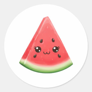 スイカステッカー カスタム おもしろい 夏の果物 ギフト ラウンドシール