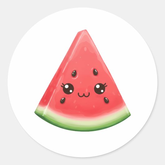 スイカステッカー カスタム おもしろい 夏の果物 ギフト ラウンドシール (正面)