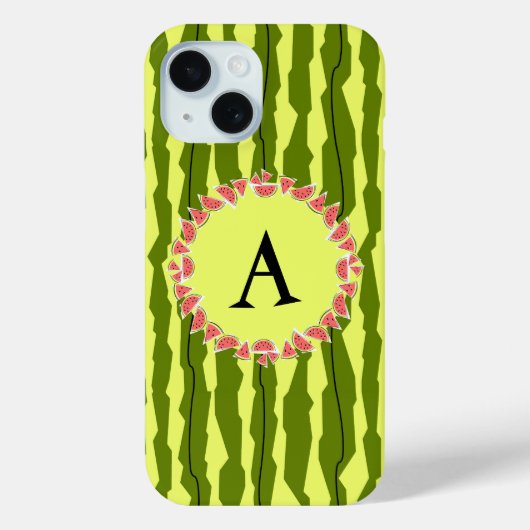 スイカストライプのモノグラムiPhoneケース Case-Mate iPhoneケース (裏面)