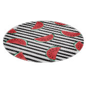 スイカストライプの、ヴィンテージのシームレスなパターン。 カッティングボード (角)