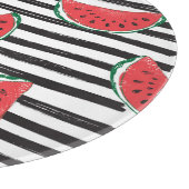 スイカストライプの、ヴィンテージのシームレスなパターン。 カッティングボード (角)