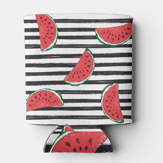 スイカストライプの、ヴィンテージのシームレスなパターン。 缶クーラー (裏面)