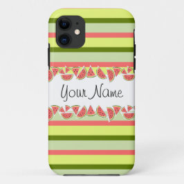 スイカストライプクラシックの名前iPhoneケース iPhone 11 ケース