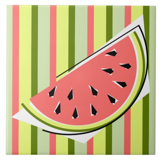 スイカストライプスライスクラシック タイル (正面)
