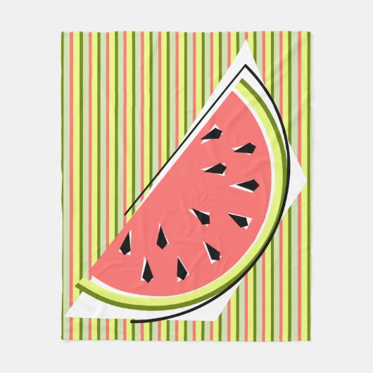 スイカストライプスライスクラシック フリースブランケット (正面)