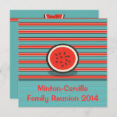 スイカストライプー懇親会パーティの招待状 招待状 (正面/裏面)