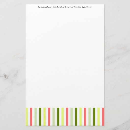 スイカストライプ文字薄形 便箋 (正面)