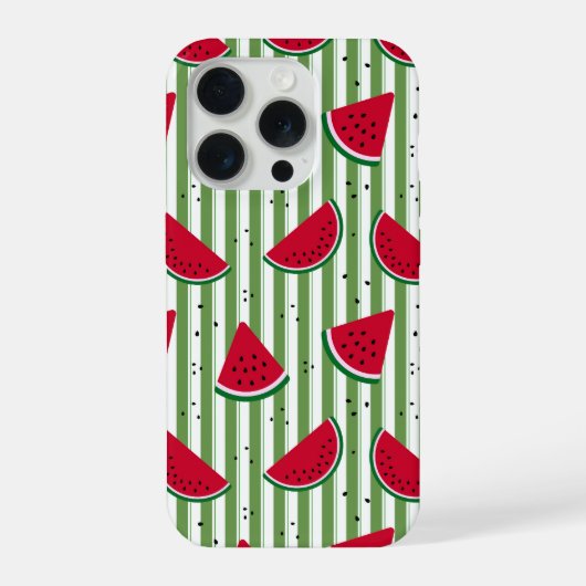 スイカストライプ シームレス パターン iPhoneケース (裏面)