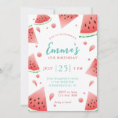 スイカスプラッシュ夏の誕生日パーティー 招待状 (正面)