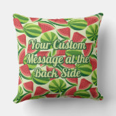 スイカスライスのシームレスな背景 クッション (裏面)