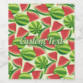 スイカスライスのシームレスな背景 ワインラベル (シングルラベル)