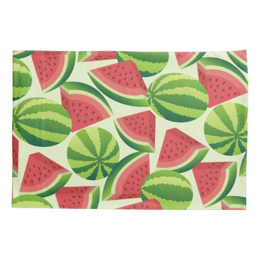 スイカスライスのシームレスな背景 枕カバー (裏面)