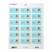 スイカスライスイラストレーションオンブルー ラベル (フルシート)